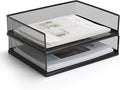 Wire Mesh Letter Trays Paper Tray Desk File Organizer, 2 Pack Stackable Metal by AZFUNN