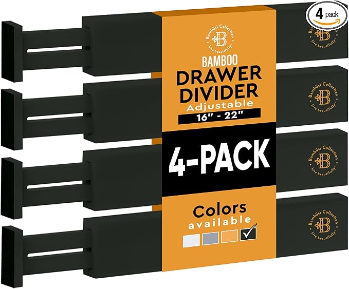 4-Pack Bamboo Drawer Dividers by Bamb%C3%BCsi