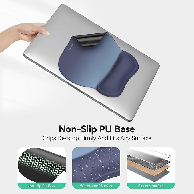TECKNET Gel Mouse Pad with Wrist Rest, Ergonomic Office Mousepad with Wrist - Image 5