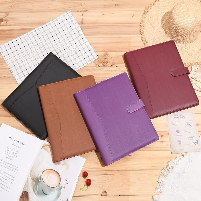 Wonderpool A4 PU Leather Portfolio Holder Ring File Document Case - Image 4