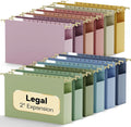 Legal Size Hanging File Folders Extra Capacity, 12 Pack Plastic 2" Expandable by NORDUN