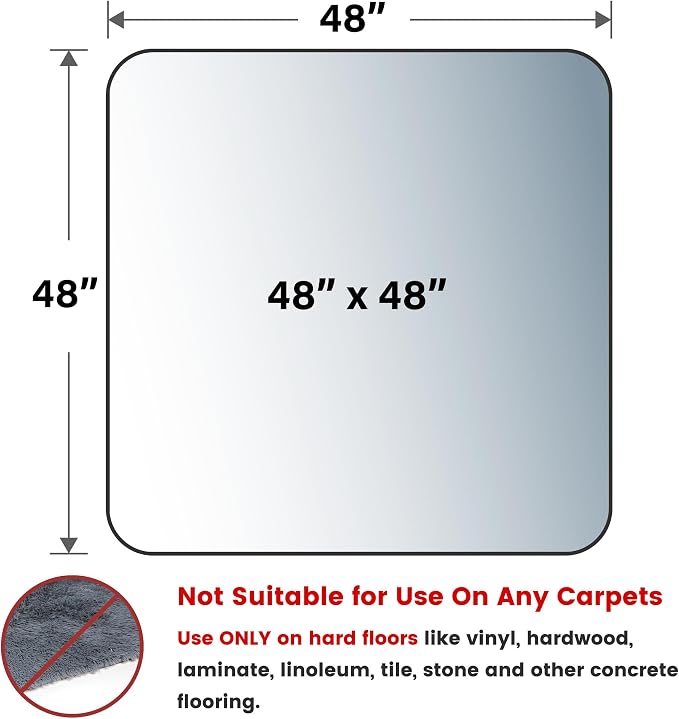 Yecaye Office Chair Mat for Hardwood Floor, PVC Heavy Duty Floor Protector for - Image 2