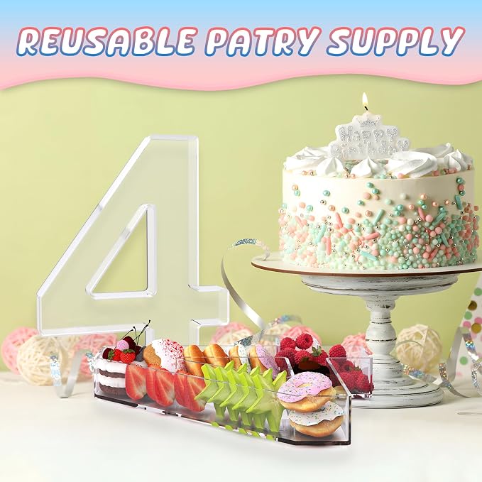 13.8" Extra Large Acrylic Number Charcuterie Board Box, Reusable Fillable - Image 5