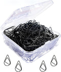 200 Pcs Black Teardrop Paper Clips Bulk, Stainless Steel Rust-Resistant by MORNLIGHT