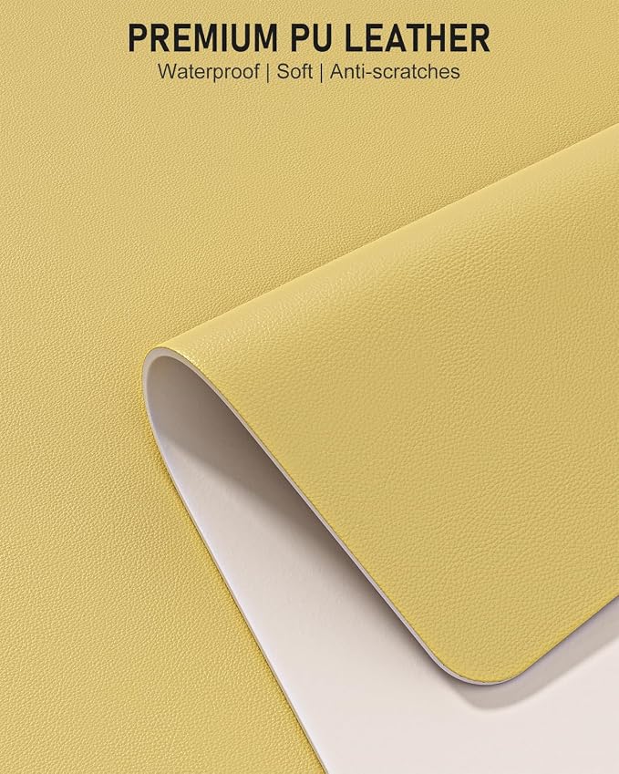 Desk Pad, 35.5" x 17" PU Leather Non-Slip Desk Mat Large Mouse Pad - Image 3