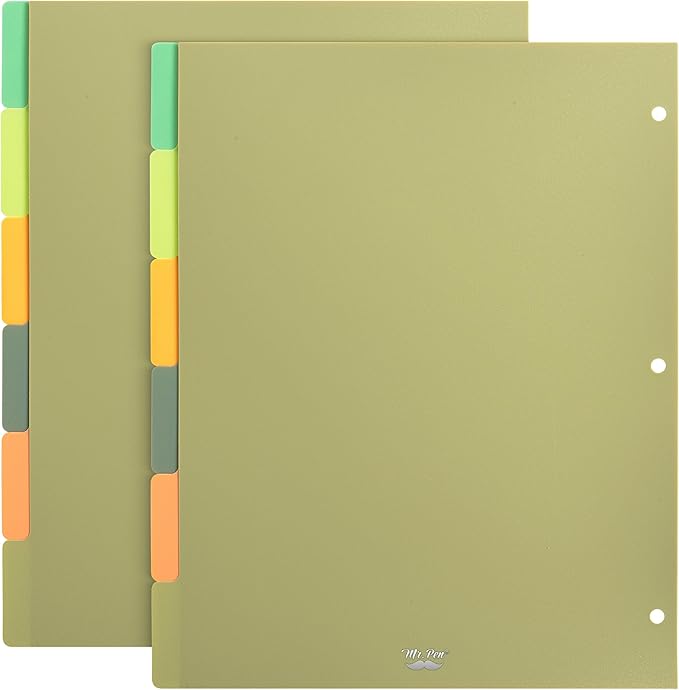 Mr. Pen- Dividers for 3 Ring Binder, 2 Sets, 6 Pack/Set, Binder Dividers by MrPen