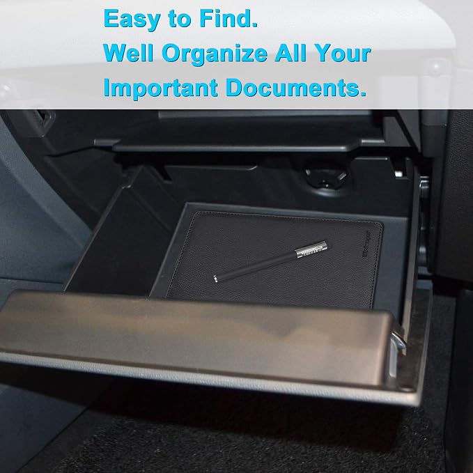 Wisdompro Car Document Holder Organiser, PU Leather Vehicle Insurance and - Image 6