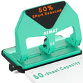 AFMAT Heavy Duty 3 Hole Punch, 50-Sheet Capacity, 50% Reduced Effort Three Hole by AFMAT