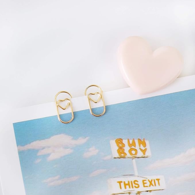 200 Pcs Small Gold Paper Clips Love Heart Shaped Paperclips Stainless Steel in - Image 2