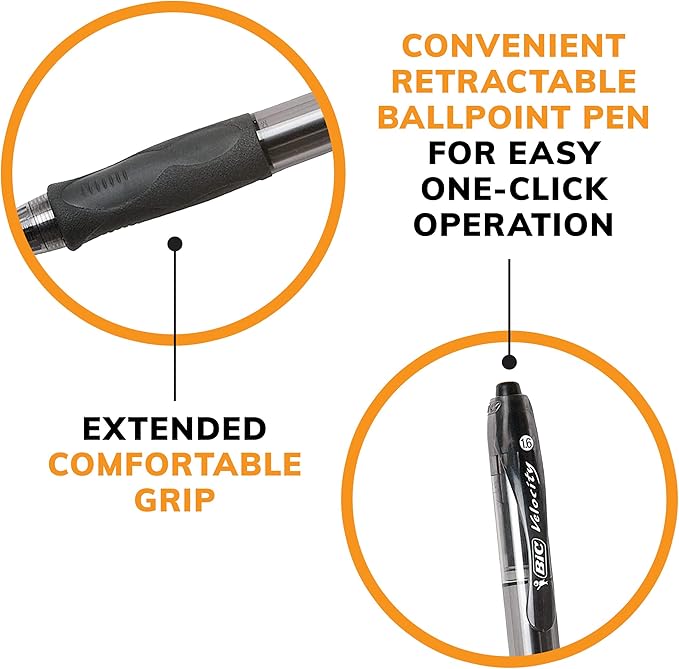 BIC Glide Bold Black Ballpoint Pens, Bold Point, 36-Count Pack, Retractable - Image 6