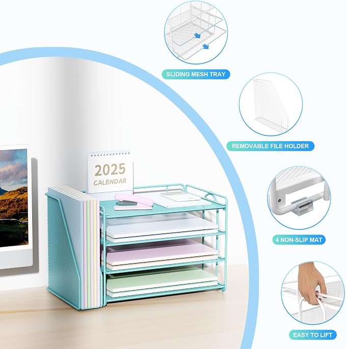 Spacrea Desk Organizers and Accessories, Paper Organizer - Image 3