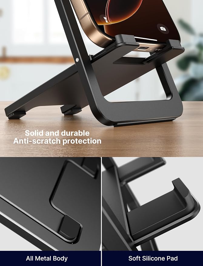 JSAUX Cell Phone Stand, Foldable Aluminum Adjustable Phone Holder - Image 5