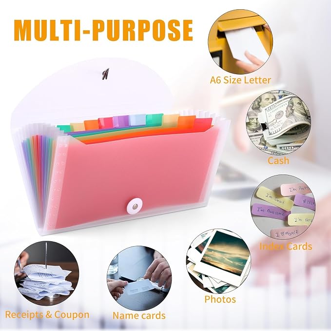 2Pcs Receipt Coupon Organizer, 13 Pockets Small Accordion File Organizer - Image 4