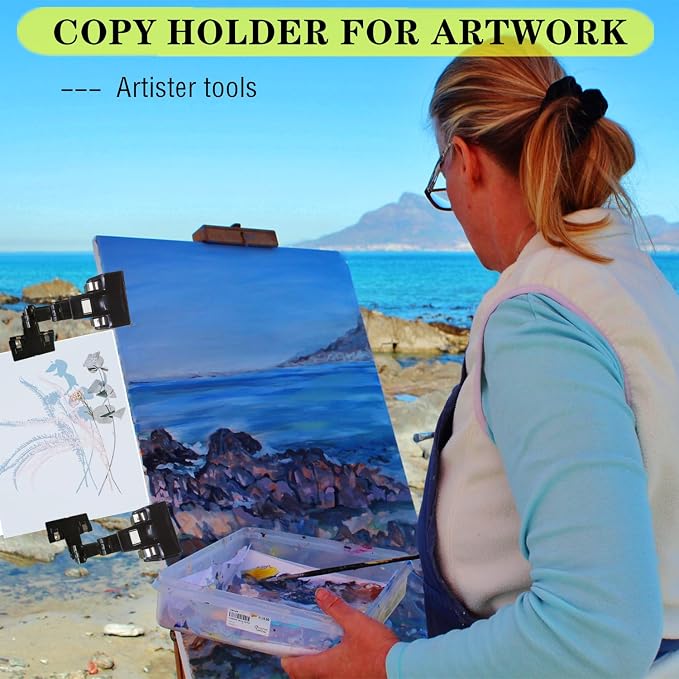 TreochtFUN Adjustable Paper Holder Copy Holder, Flexible Rotating Clips | Handy - Image 5