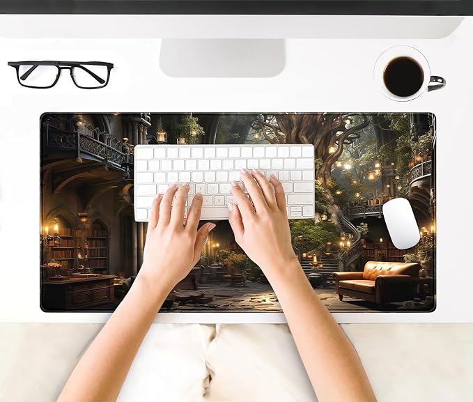Dark Academia Bookish Desk Mat Adventure Dreams Extended Mousepad Large Gaming - Image 3