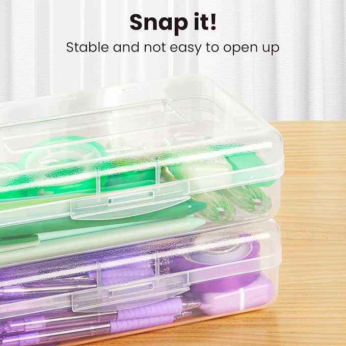 6 Pack Pencil Box, Sooez School Box, Hard Pencil Boxes - Image 4