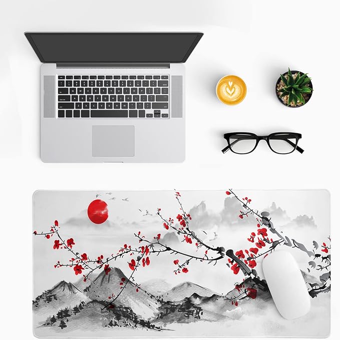 Japanese Cherry Blossom Gaming Mouse Pad 27.6x11.8 Inch Pink Full Desk Sakura - Image 2