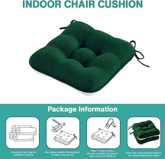 BETU Chair Cushions for Dining Chairs Set of 4, 3.5" Thick Kitchen Table Chair - Image 9