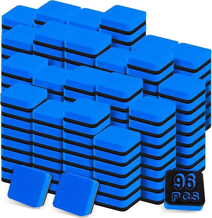 96 Packs Cube Dry Erase Eraser Bulk, Mini Magnetic Whiteboard Eraser, by Duchong