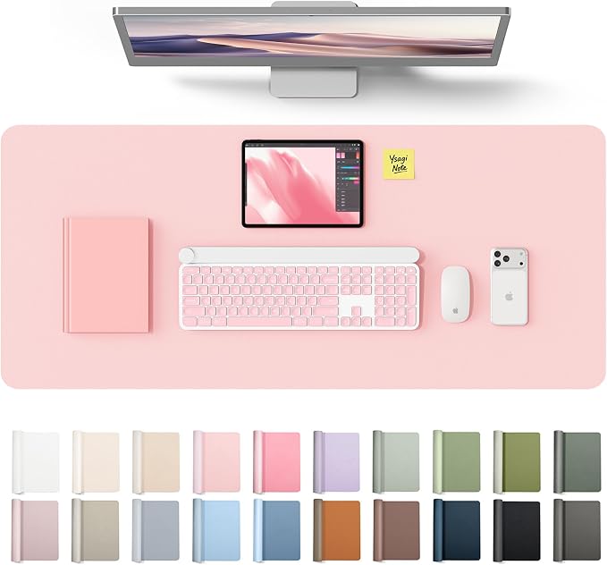 YSAGi Leather Desk Protector, Office Mat, Large Mouse Mat, Non-Slip PU Leather by YSAGi