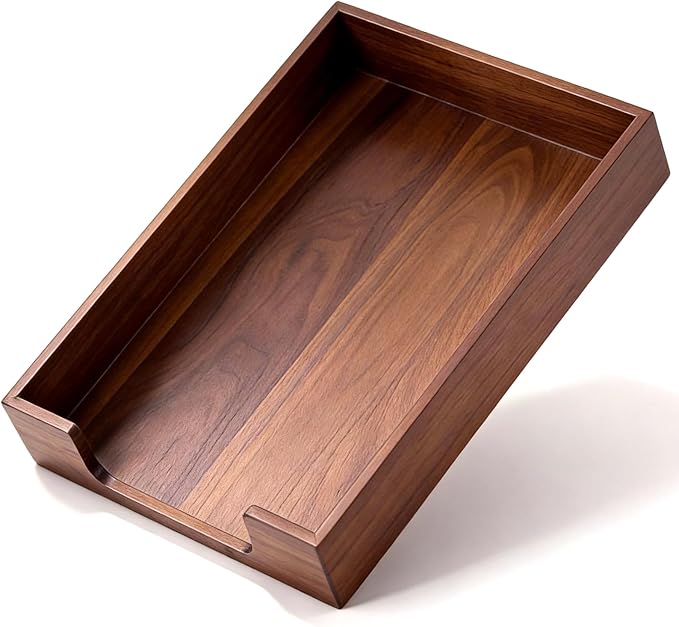 Bamber Wood Letter Tray Wooden Desk Organizer Paper Document File Tray - Image 3