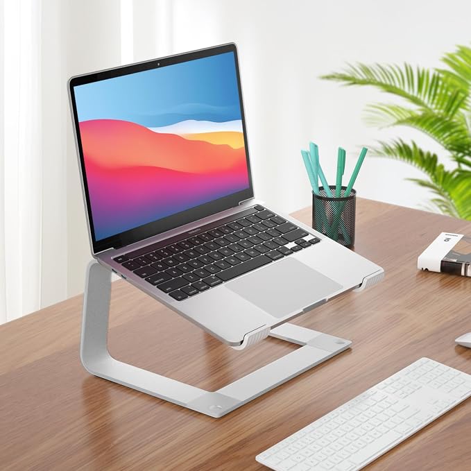 GleYo Laptop Stand for Desk Portable Computer Riser Metal Notebook Holder - Image 6
