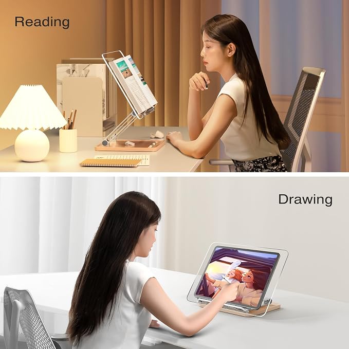 Adjustable Acrylic Book Stand for Reading, Book Holder - Image 2