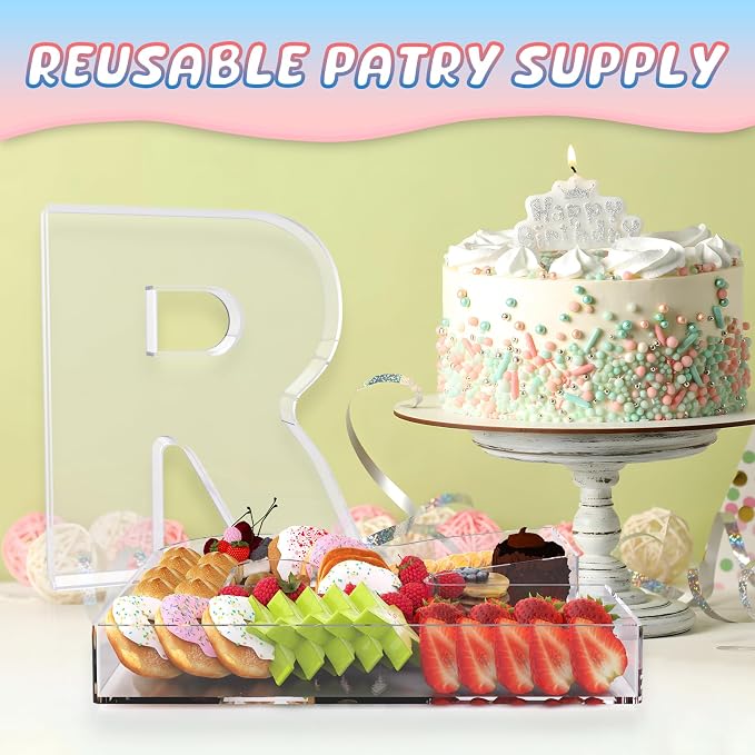 11" Acrylic Letter Charcuterie Box, Reusable Fillable Alphabet Number Shaped - Image 5