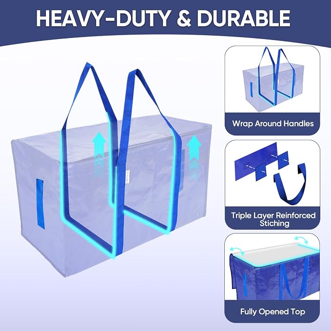 TICONN 6 Pack Extra Large Moving Bags Heavy Duty - Image 2