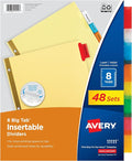 Avery Insertable Dividers for 3 Ring Binders, 8 Tabs per Set, Buff Paper by Avery