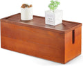 Large Cable Management Box, Wooden Cord Organizer Box by Bivvclaz