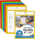 Binditek 30 Pack Heavy Duty Job Ticket Holders, 9 x 12 Inch Multicolor Dry by Binditek