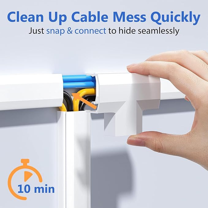 Yecaye TV Cord Hider, 236in Cord Cover, Large Cable Hider, Wire Covers - Image 4