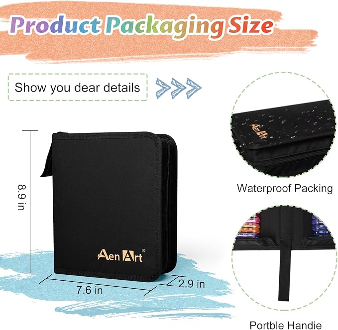 Aen Art Glitter Gel Pens with Case - Image 7