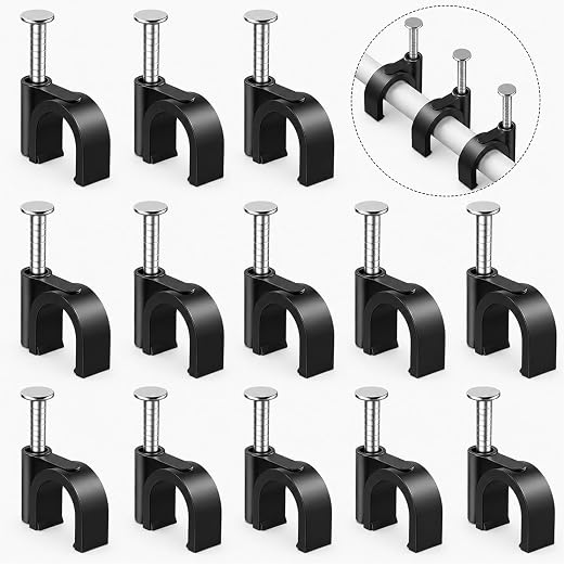Easytle Plastic Cable Clamps Nail in Cable Clips 100 Pcs 10mm Cable Wire Clips by Easytle