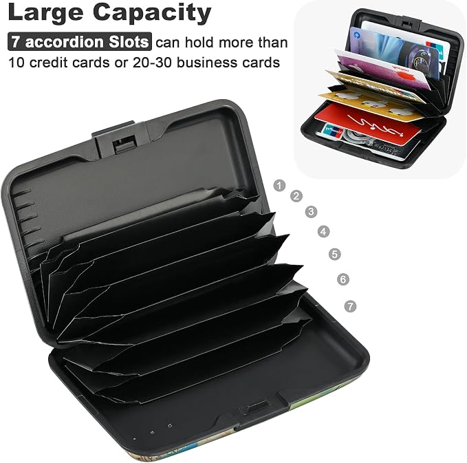 ELFISH Mini RFID Aluminum Wallet Credit Cards Holder Business Card Case Metal - Image 5