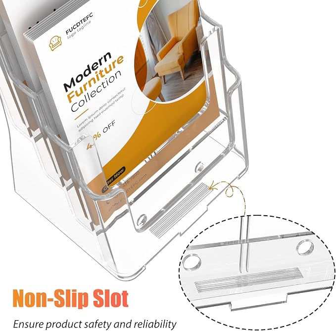 FUCDTEFC 2 Pack Acrylic Brochure Holder 8.5x11 & 4 x9 Inches, Literature - Image 4