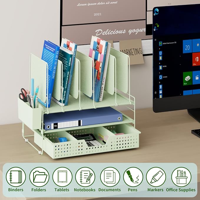 LEKETREE Green Desk Organizer, Office Organization - Image 2