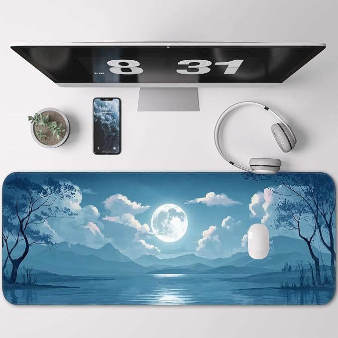 Mouse Pad, Moon Pattern, Non-Slip Rubber Base Gaming Mouse Pad - Image 2
