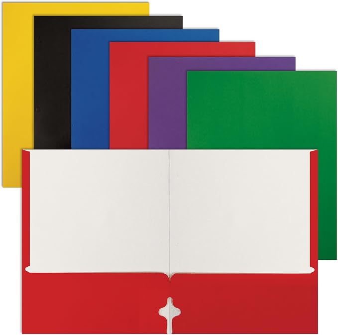 Better Office Products 2 Pocket Folders Bulk, Letter Size Paper Portfolios Case by BetterOfficeProducts