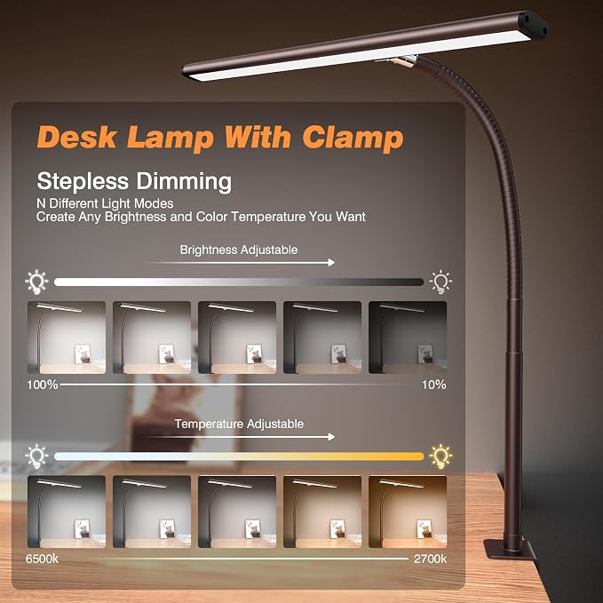 Airlonv LED Desk Lamp for Office Home, Eye-Caring Desk Light - Image 2