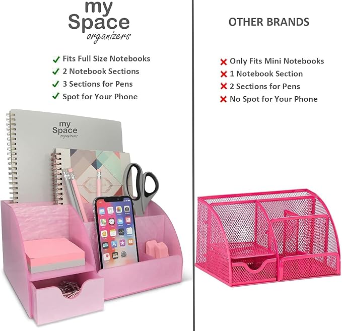 My Space Organizers Pink Desk Organizer Office, - Image 5
