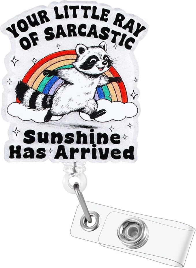 Your Little Ray of Sarcastic Sunshine Has Arrived Funny Nurse Badge Reel by LINAYOHA
