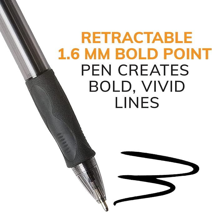 BIC Glide Bold Black Ballpoint Pens, Bold Point, 36-Count Pack, Retractable - Image 3