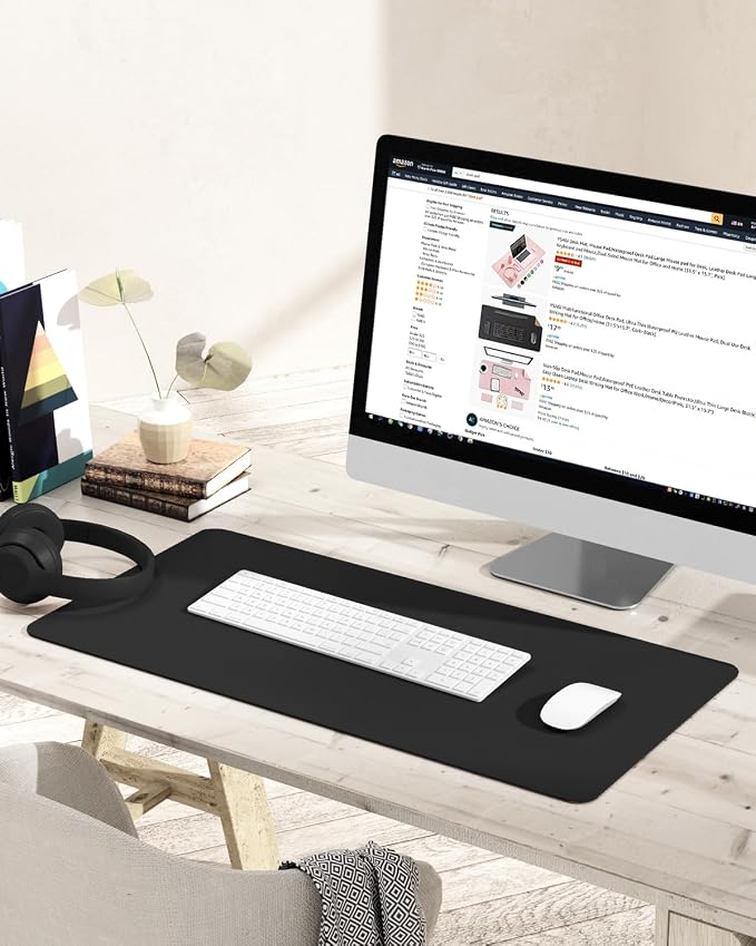 YSAGi Non-Slip Leather Desk Pad, Waterproof Laptop Computer Desk Keyboard Mat - Image 7