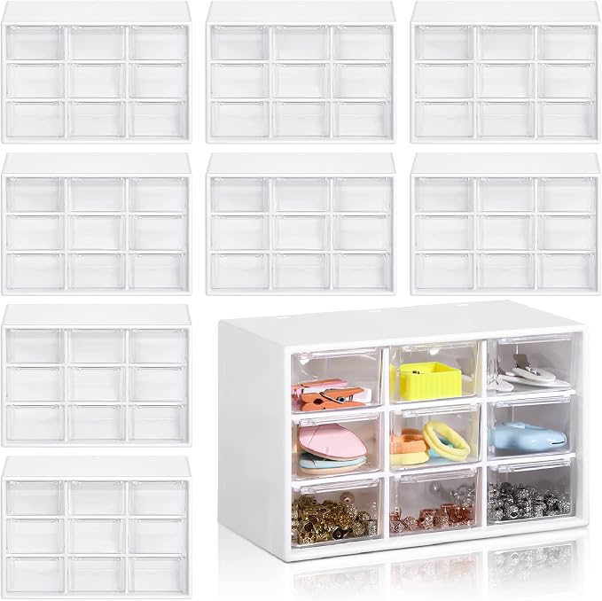 Rtteri 9 Pieces Mini Drawer Organizer Plastic Desktop Storage Box Desk Craft by Rtteri
