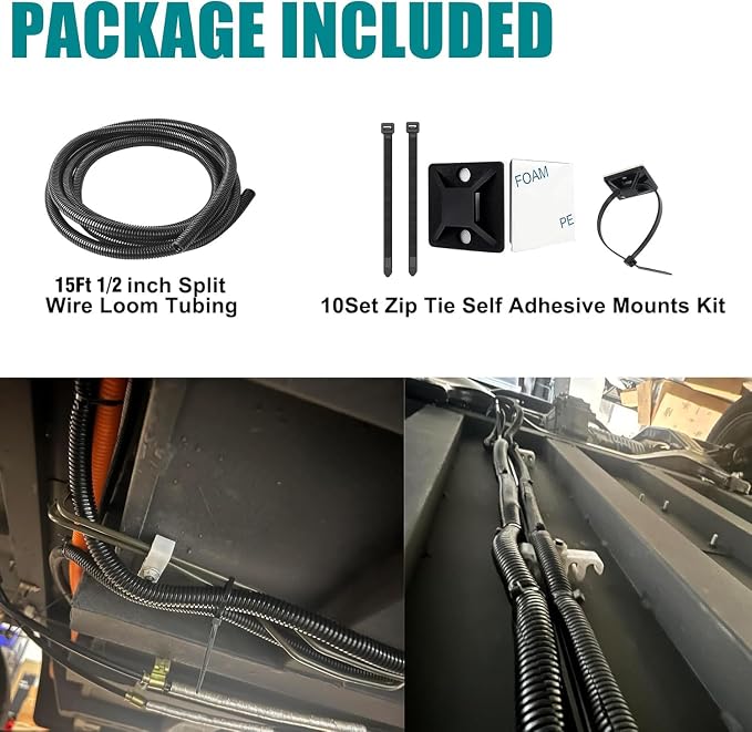 1/2 Inch Wire Loom Split Tubing - 15 ft Cord Protector Electric Wires Covers - Image 2
