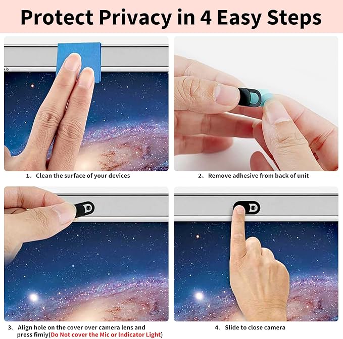 Yilador Webcam Cover 0.03 inch Ultra Thin Laptop Camera Cover Slide - Image 5