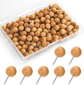 120Pcs Coffee Ball Wood Push Pins, Decorative Bulletin Board Pins, Cute by GOOLADA