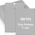 Geyee 100 Pcs Clasp Manilla Envelopes 9 x 12 Inch Gummed Colored Envelopes by Geyee